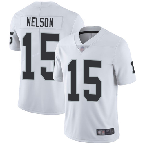 Men Oakland Raiders Limited White J  J  Nelson Road Jersey NFL Football #15 Vapor Untouchable Jersey->nfl t-shirts->Sports Accessory
